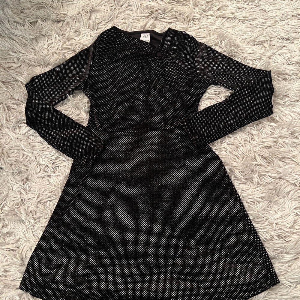 Zara Black Shimmery Kids Dress
